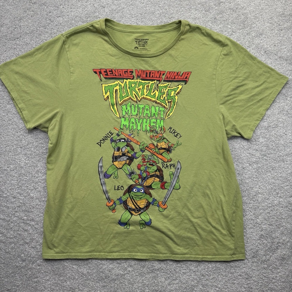 Teenage Mutant Ninja Turtles Mutant Mayhem T-Shirt Mens 2XL Green Graphic Tee